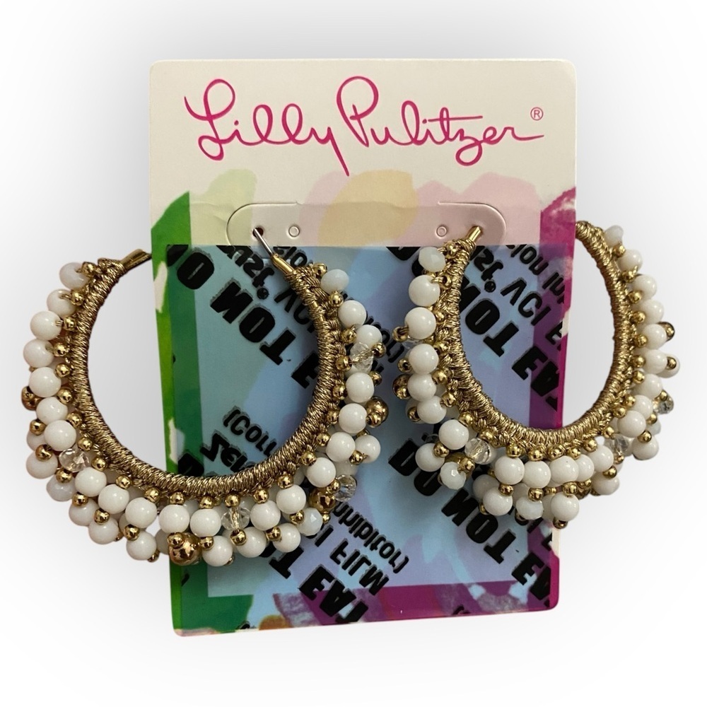 157 Lilly Pulitzer Hoop Earrings - Picture 1 of 8